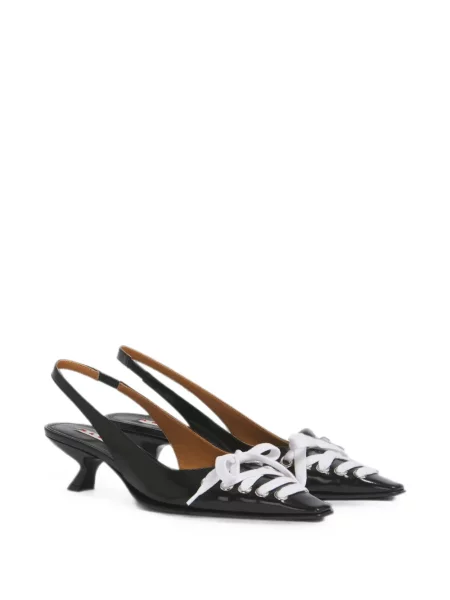 Pantofi cu toc Marni din piele slingback negru