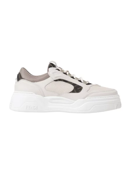 Sneakersy Fendi skórzane beżowe
