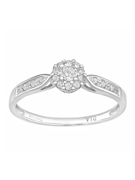 DIAMANT LETERNEL Prsten Cluster-Ring aus Weißgold mit Karat Diamant stříbrná