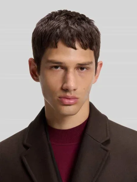 Płaszcz wełniany z napisem z logo model Hugo