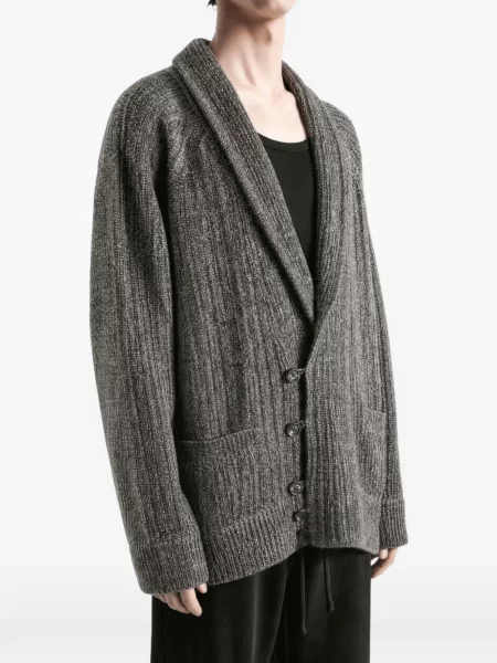 Gulerat cardigan Ziggy Chen tricotate gri