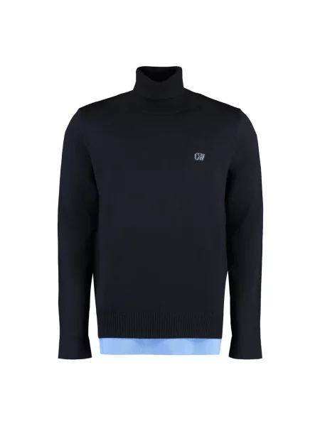 Sweter z golfem Off-white wełniany do golfa biały
