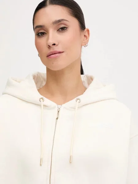 Кофта Guess AELIA з капюшоном однотонна бежевий