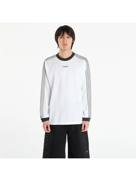 Тениска с дълъг ръкав Adidas Originals от джърси с апликация бяло