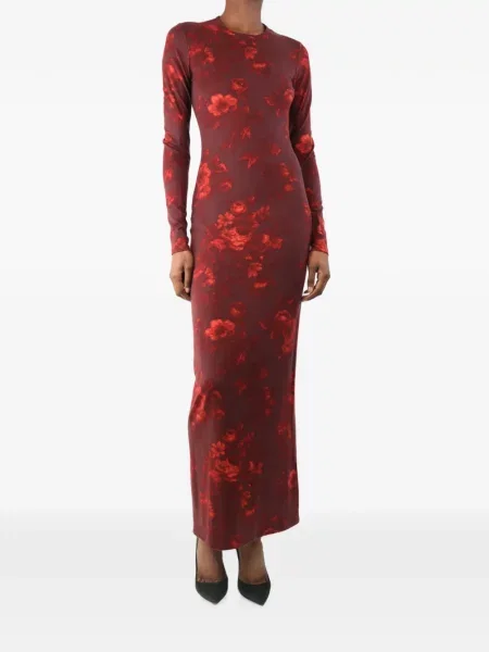 Rochie maxi Reformation cu model floral cu imagine maro