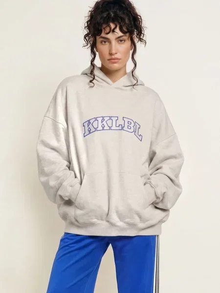 Karo Kauer Bluza Z Kapturem Oversize grau