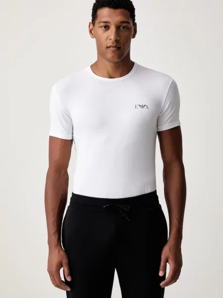 Emporio Armani Underwear tricou loungewear bărbătesc din cu alb