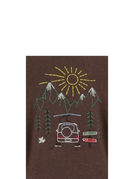 Pulover Mc2 Saint Barth cu broderie maro