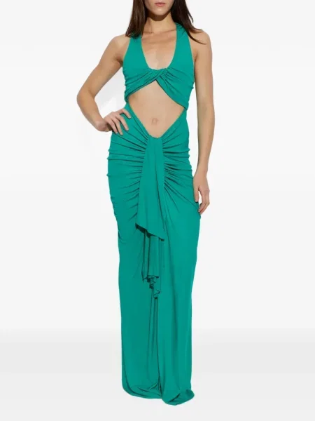 Rochie maxi Christopher Esber drapată verde