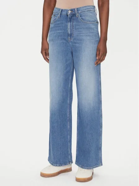 Tommy Jeans Blugi Claire Wide Leg albastru