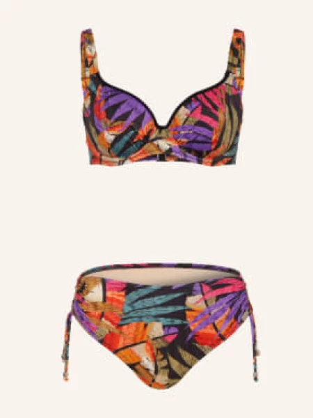 Charmline Bikini Z Fiszbinami Palm Poetry schwarz czarny
