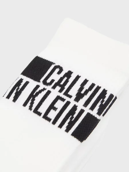 Носки Calvin Klein в полоску с лого белые
