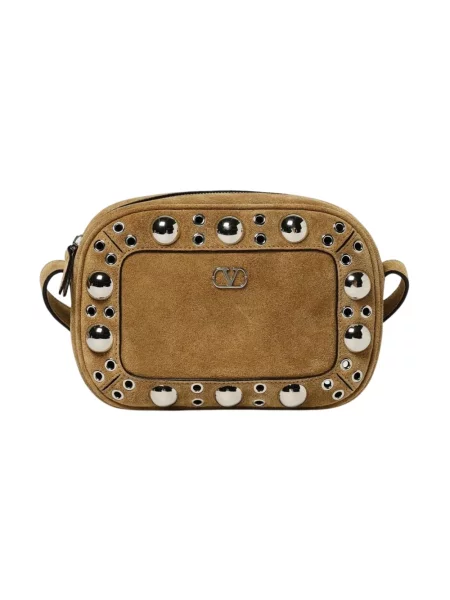 Torebka crossbody Valentino Garavani zamszowa beżowa