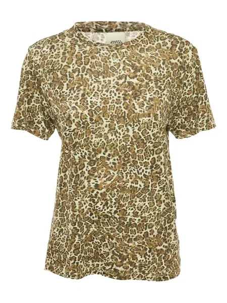 Tricou Isabel Marant cu imagine cu model leopard verde