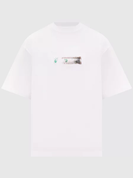 Футболка з брендовим принтом Narciso Off-white біла