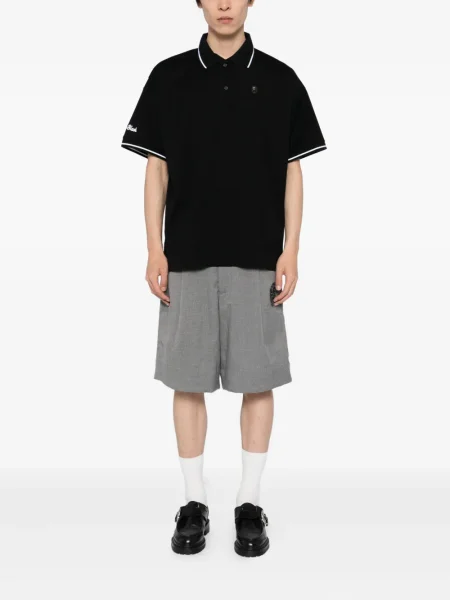 Siuvinėta polo marškinėliai Bape Black *a Bathing Ape® juoda