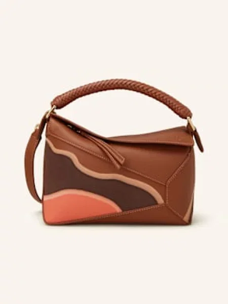 Loewe Kabelka Puzzle Edge Landscape Small hnědá fuchsiová růžová