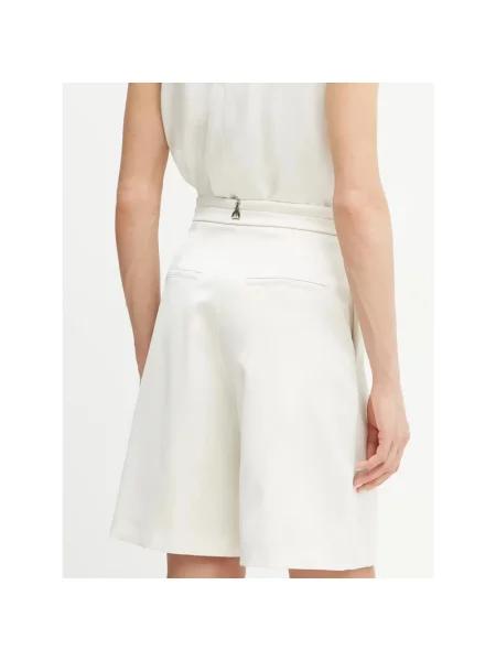 Patrizia Pepe szorty gładkie high waist beżowy