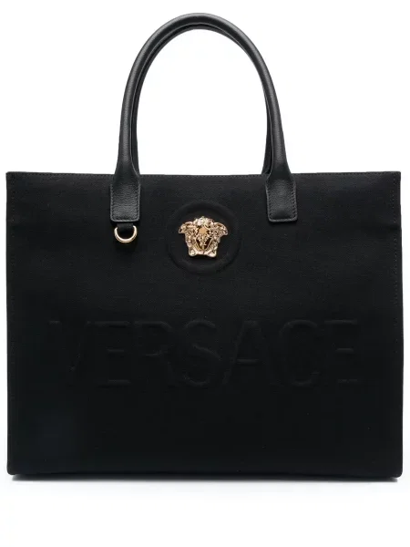 Geantă Versace din canvas negru