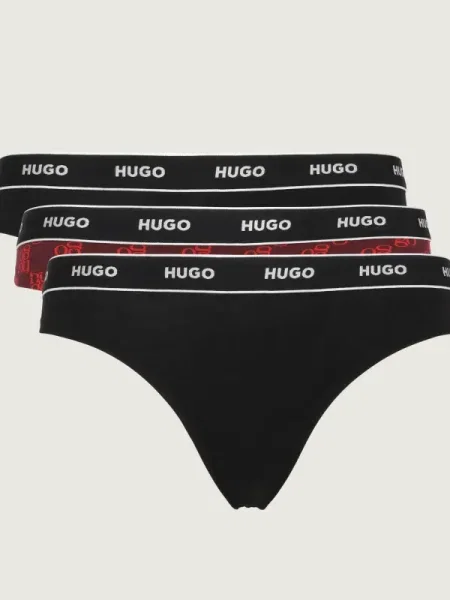 Hugo Bodywear Tanga 3 darab DESIGN fekete