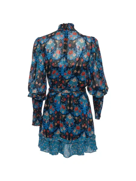 Rochie mini Farm Rio cu model floral cu imagine albastru