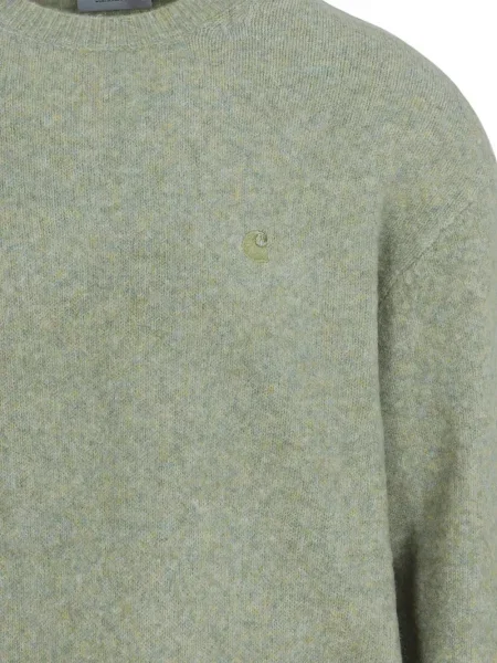 Πουλόβερ Carhartt Wip με στρογγυλή λαιμόκοψη πράσινο