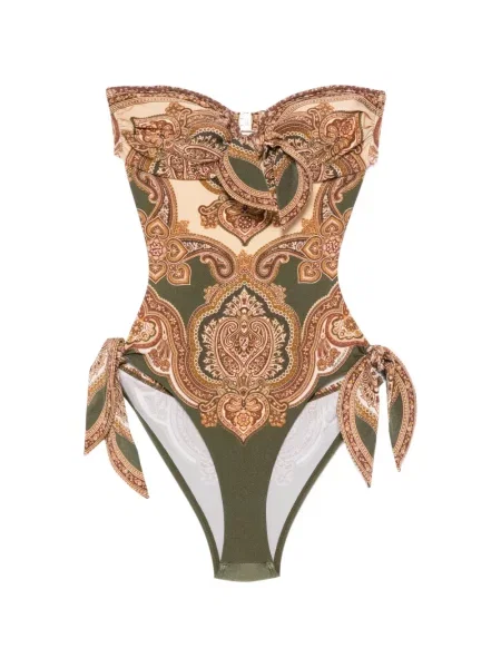 Šal Zimmermann s printom s paisley uzorkom zelena