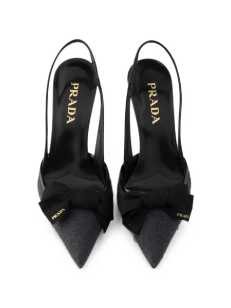 Pantofi cu toc Prada slingback gri