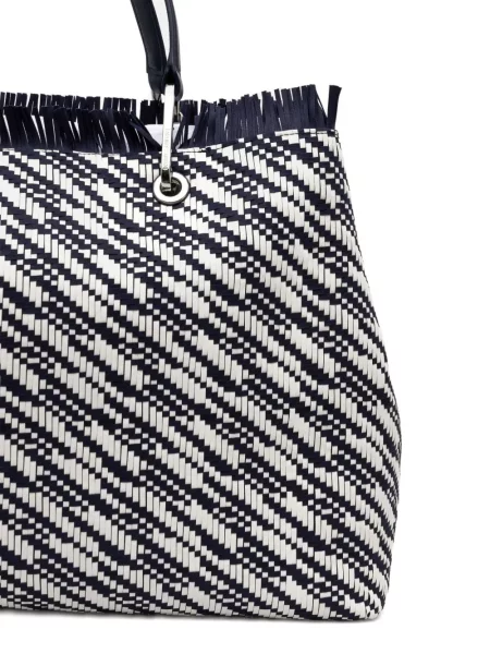 Τσάντα Emporio Armani με κρόσσια μπλε