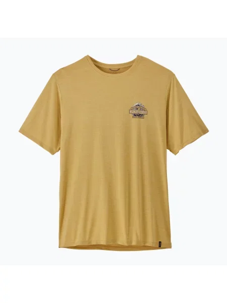 Tricou pentru bărbați Patagonia Cap Cool Daily Great Waves limestone yellow light limestone yellow x-dye galben