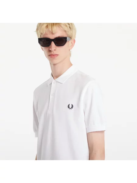 Tricou FRED PERRY Plain Polo Short Sleeve Tee White L alb