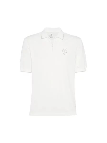 Koszulka polo Brunello Cucinelli z logo biała