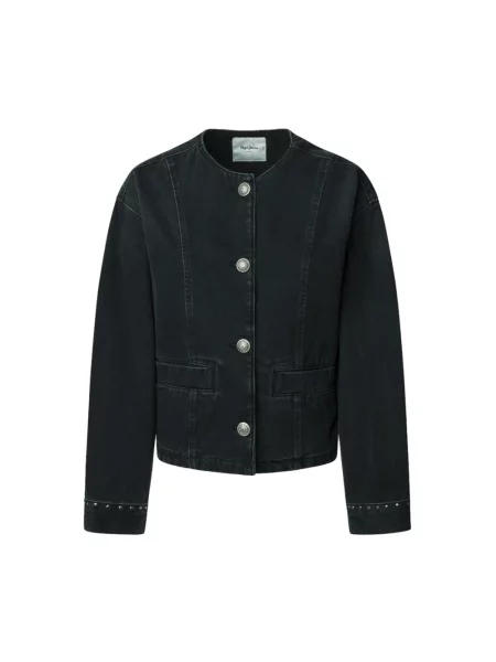 Pepe Jeans kurtka jeansowa DAENA STUD przejściowa oversize czarny