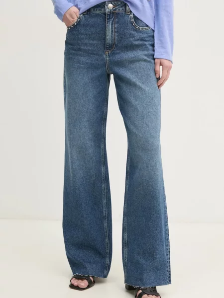 Blugi Mos Mosh cu talie înaltă albastru