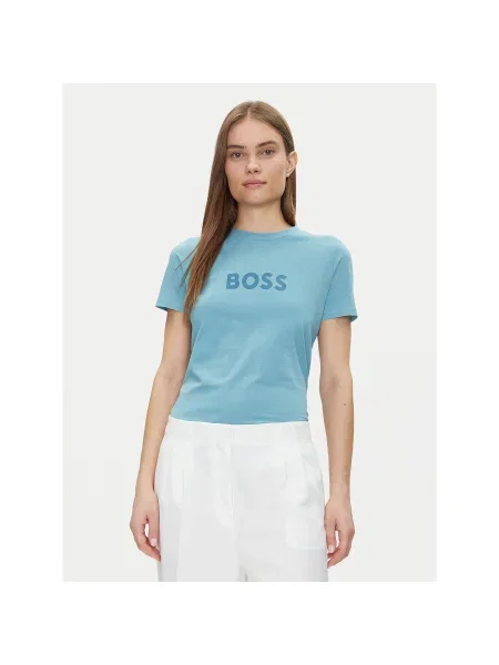 BOSS T-shirt Svijetloplava Regular Fit