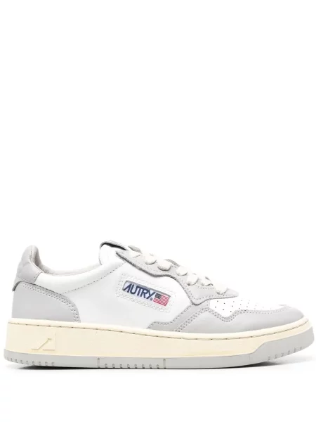 Sneakerși Autry cu șireturi din dantelă alb