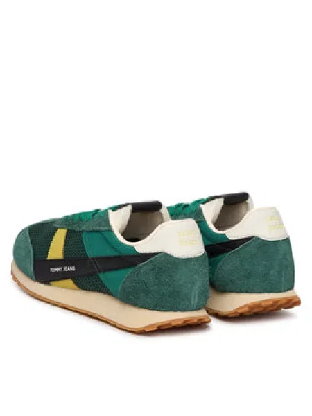 Tommy Jeans Laisvalaikio batai Retro Runner Archive Open Mesh žalia