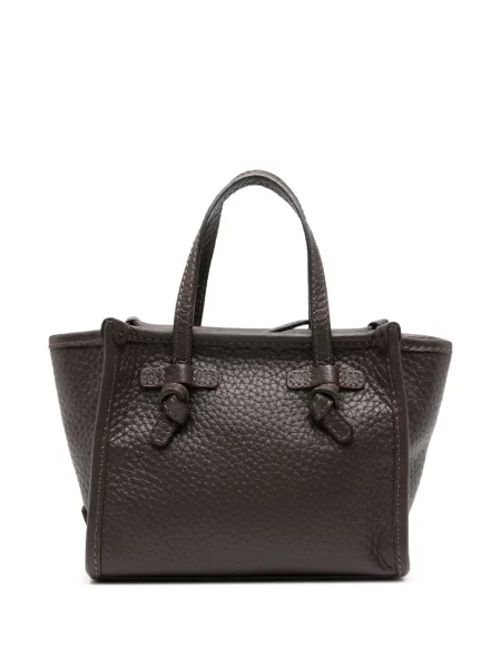 Kožená shopper kabelka Gianni Chiarini hnědá