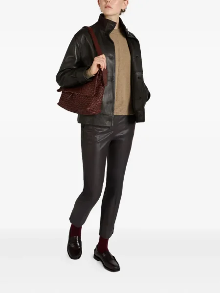 Pantaloni Slowear din piele maro