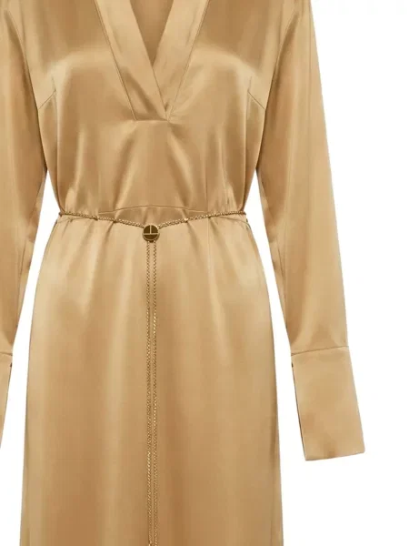 Cu centură rochie maxi Danamé cu decolteu în V galben