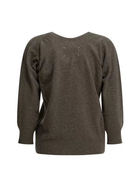 Sweter Maison Margiela wełniany brązowy