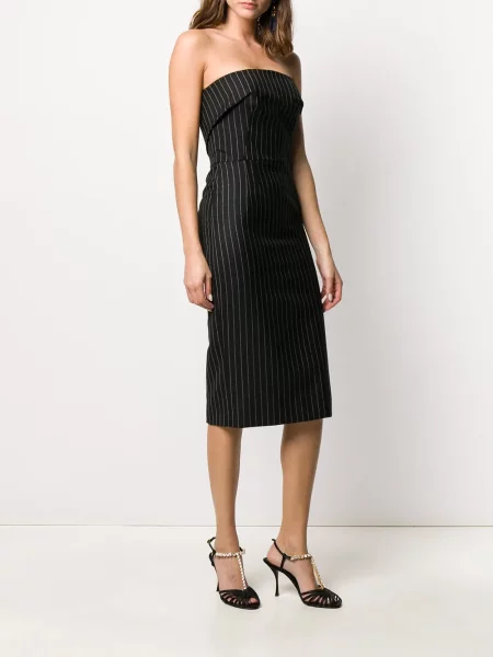 Oblekové šaty Dolce & Gabbana bez ramínek černé
