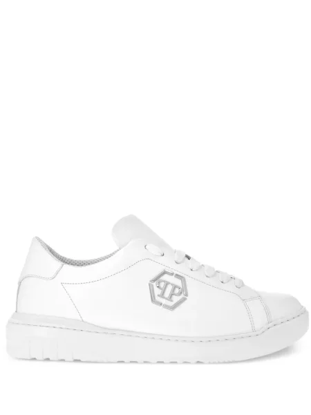 Sneakerși Philipp Plein din piele alb