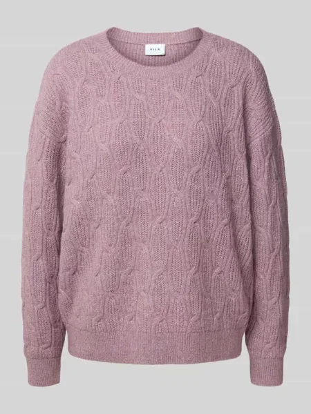 Sweter z dzianiny z fakturowanym wzorem model ‘LASSIA’ Vila