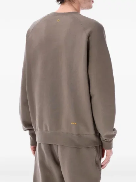 Sweter Nike zamszowy plisowany z nadrukiem brązowy