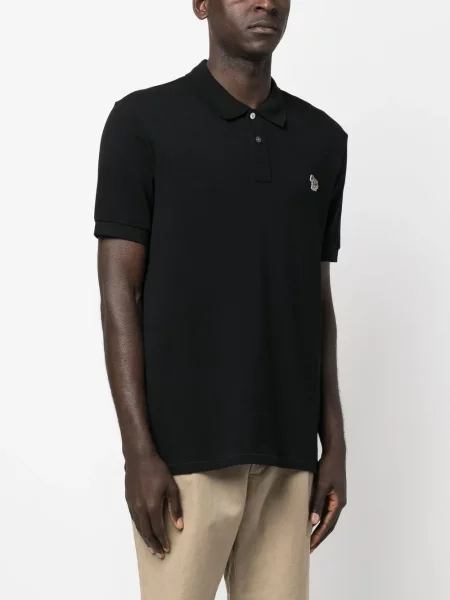 Scurt tricou polo Paul Smith cu autograf negru