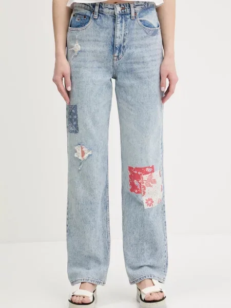 Дънки Tommy Jeans с висока талия синьо