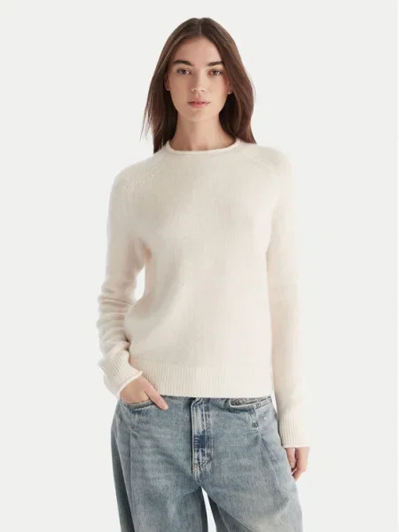 BOSS Orange Sveter C_Fesperanasy biela béžová