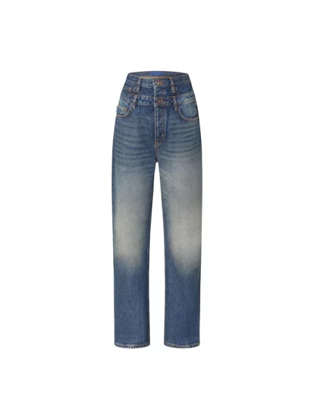 Proste jeansy Hugo Blue z wysoką talią niebieskie