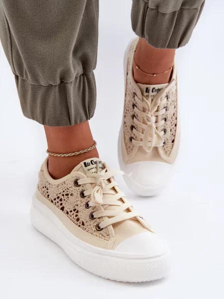 Кецове Lee Cooper с дантела бяло